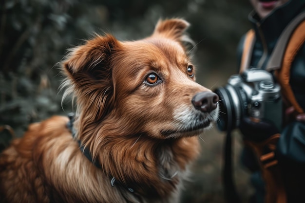 Ein Hund, der den Fotografen bewundert