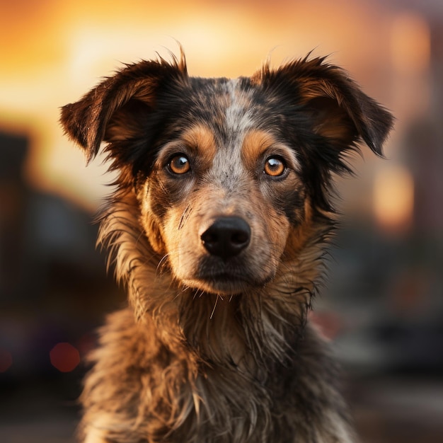 ein Hund, der in die Kamera schaut