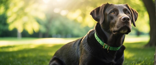 Ein Hund genießt einen sonnigen Tag im Park