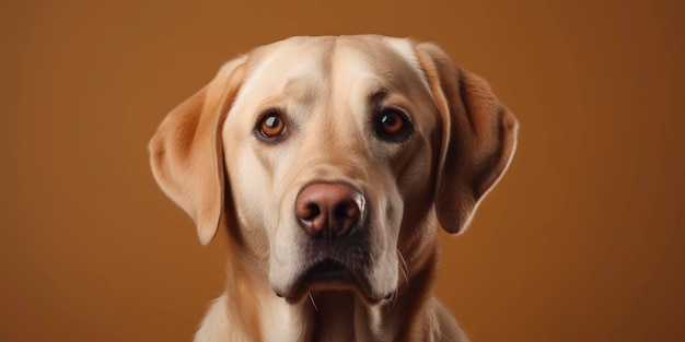 Foto ein hund mit braunem hintergrund