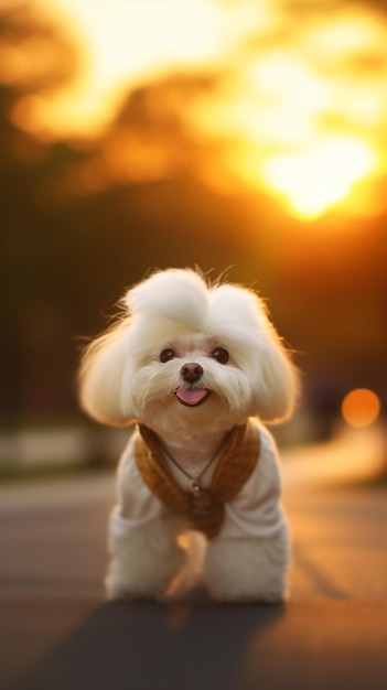 Foto ein hund mit einem pullover, auf dem steht: „ich bin ein hund“