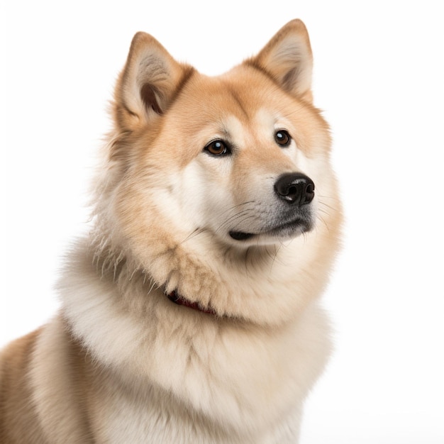 Ein Hund mit einem roten Halsband und einem roten Halsband