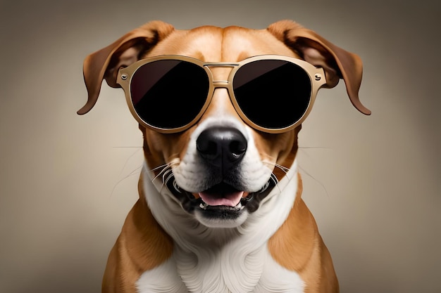 Ein Hund mit Sonnenbrille und Sonnenbrille