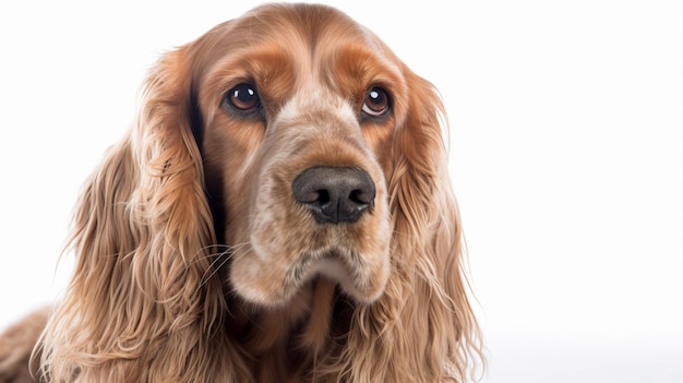 Ein Hund mit weißem Hintergrund