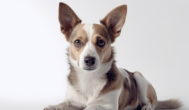 Ein Hund mit weißem Hintergrund