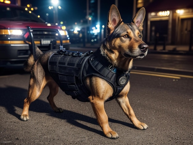 Foto ein hund sucht verbrechen in der hundespatrouille