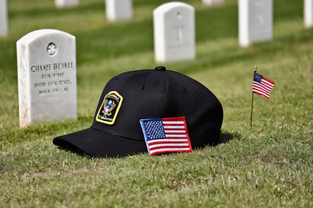 ein Hut mit der amerikanischen Flagge drauf