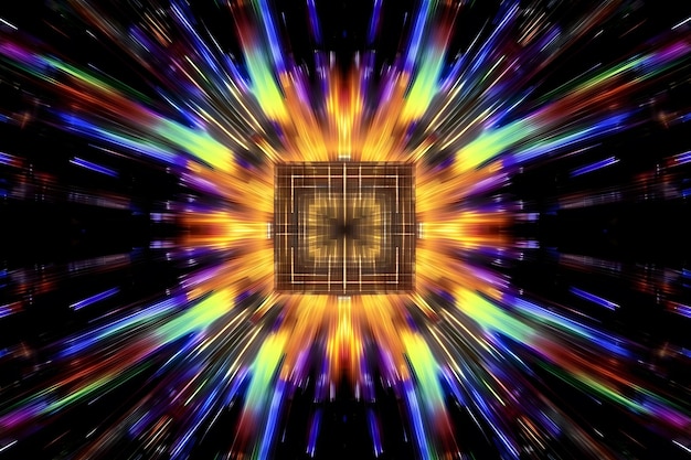 Foto ein hypnotischer wandteppich aus licht und mustern led-kaleidoskop fasziniert den verstand