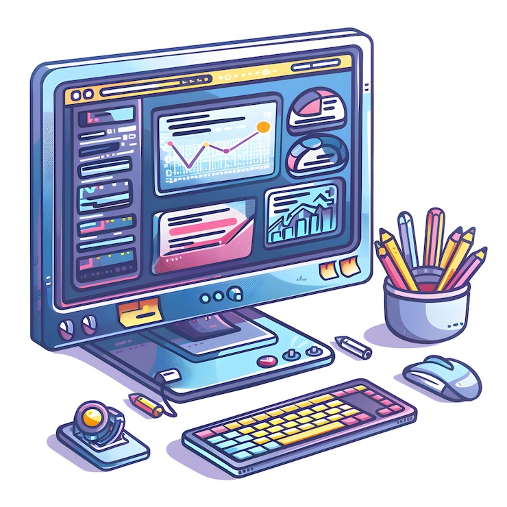Foto ein ikonografisches 3d-flat-icon-design-programmier-dashboard und code-refactoring mit reichlich platz für