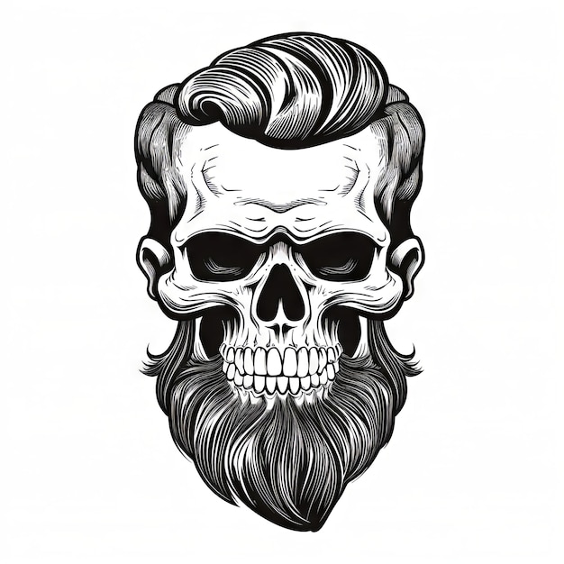 Foto ein illustrations-totenkopf-tattoo-design