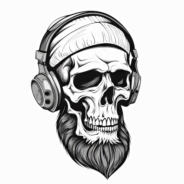 Foto ein illustrations-totenkopf-tattoo-design