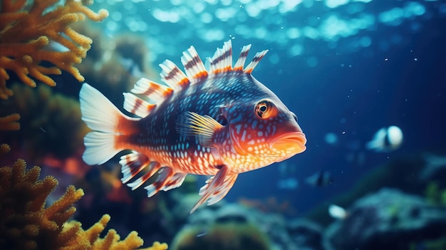 Ein im Wasser schwimmender Fisch Generative KI-Kunst