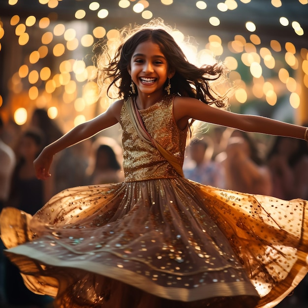 Ein indisches Mädchen arrangiert Diyas während des Diwali-Festivals