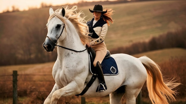 Ein Influencer reitet auf einem Pferd