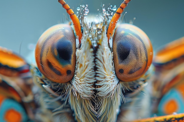 Ein Insekten Auge mit seinen vielen Facetten, die deutlich sichtbar sind