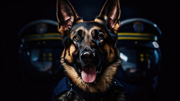 Ein intelligenter Polizeihund. Polizeihund Sniffer Dog Generative Ai