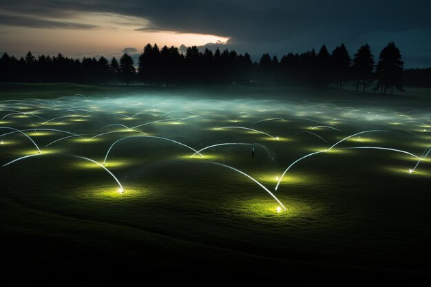 Foto ein intelligentes sprinklersystem zur steuerung der rasenbewässerung