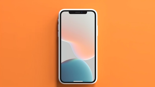 Ein iPhone X-Mock mit einem Flachbildschirm und einem gelben Hintergrund