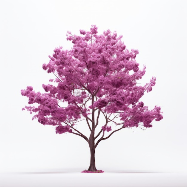 Ein isolierter Redbud-Baum mit minimalistischer Vorderseite