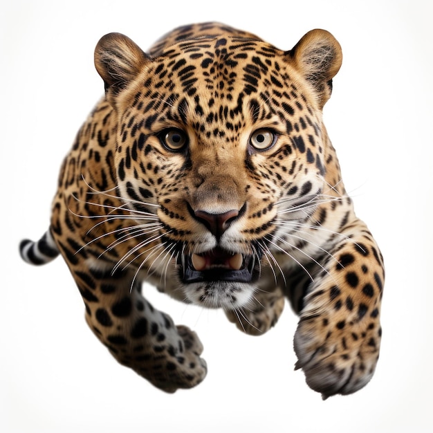 ein Jaguar in einem Sprung isoliert