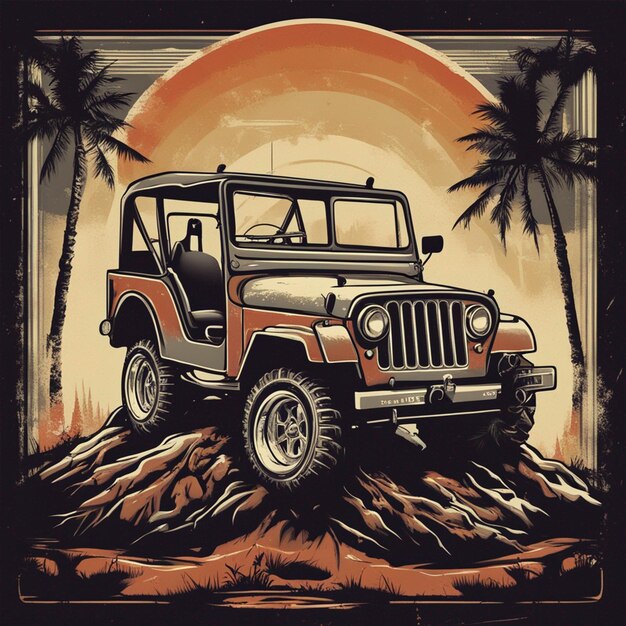 Foto ein jeep-t-shirt-design