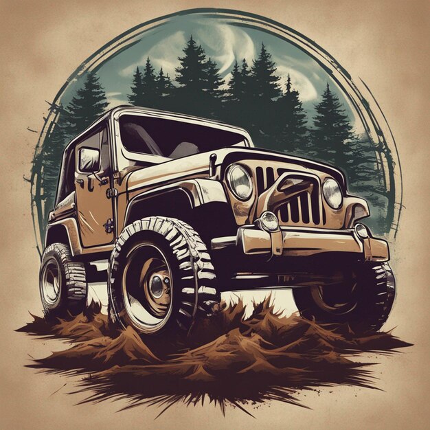 Foto ein jeep-t-shirt-design