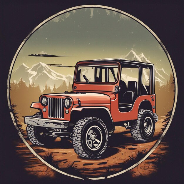 Foto ein jeep-t-shirt-design