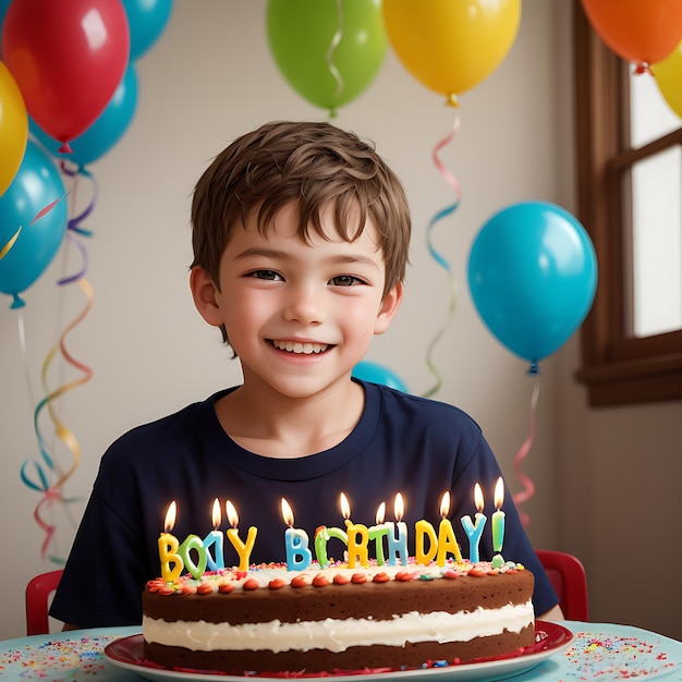 Ein Junge feiert seinen Geburtstag