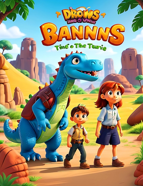 Ein Junge mit einer Zeichentrickfilm-Coverseite mit Dinosauriern