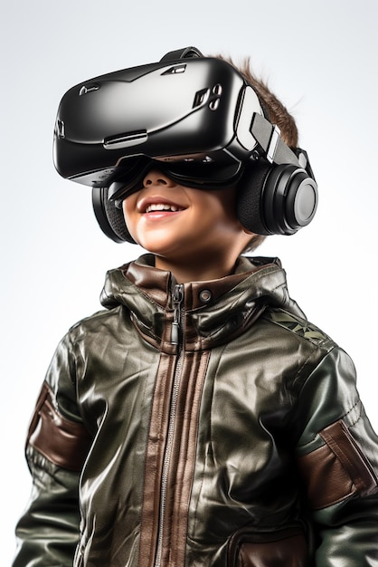 Ein Junge mit VR-Technologie