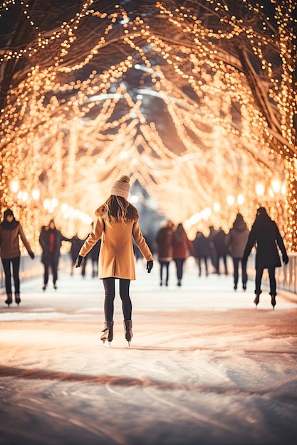 ein junges Mädchen übt draußen Figurskating