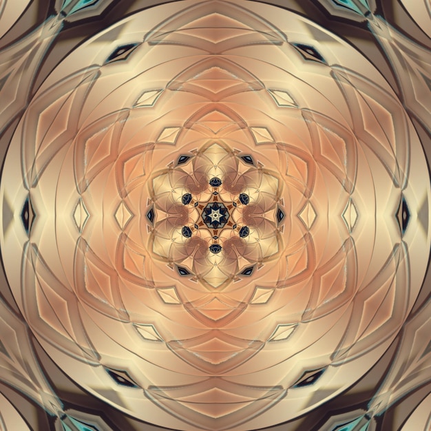 Foto ein kaleidoskop aus blumen und blättern.