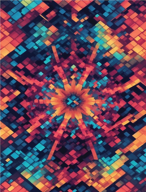 Ein kaleidoskopisches Muster aus sich verschiebenden Pixeln