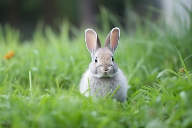 Ein Kaninchen im Gras