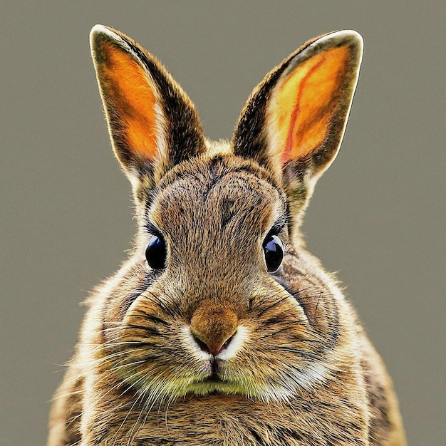 ein Kaninchen mit einem großen Lächeln auf dem Gesicht