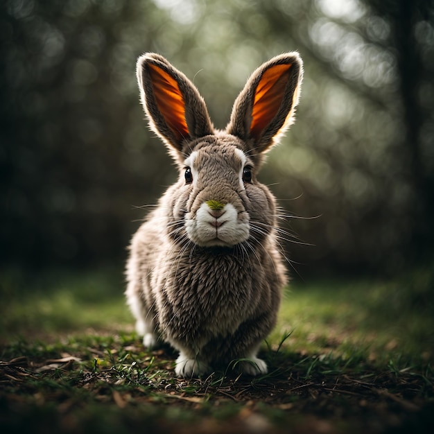 Ein Kaninchen mit einem großen weißen Auge