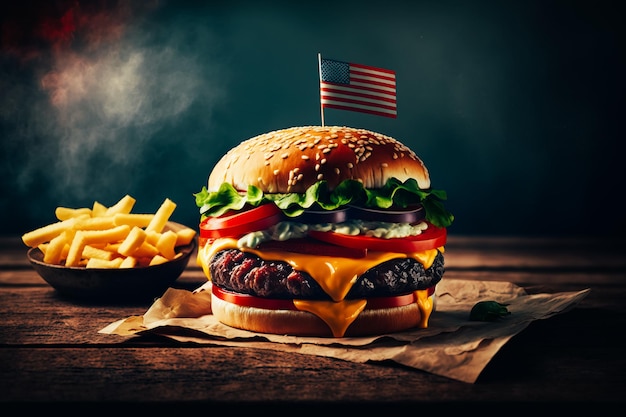 Ein klassischer amerikanischer Burger mit epischen Portionen und einzigartigen Geschmackskombinationen