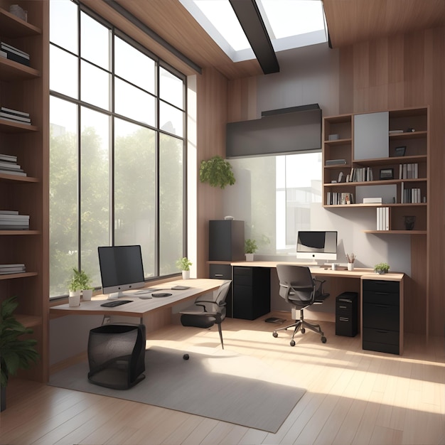 Ein klassisches Design für ein Büro-Wohnzimmer