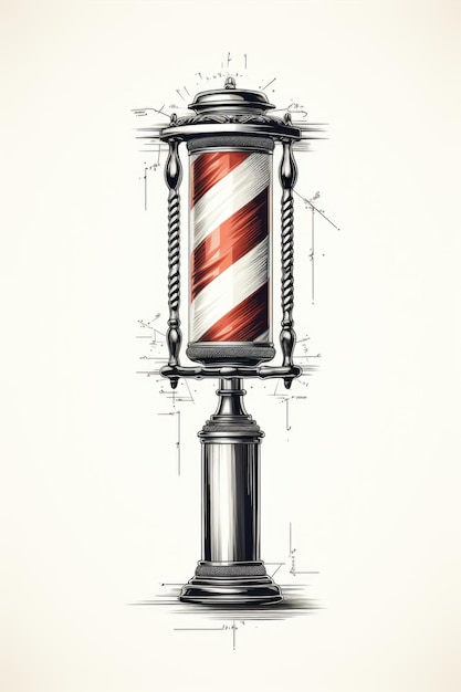 Ein klassisches Friseur-Logo Friseurladen-Stab Friseurhaus-Logo-Symbol Friseurstatt p generative IA