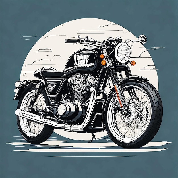 Ein klassisches Motorrad im Vintage-Vektorillustrationsstil