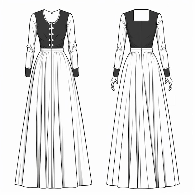 Ein Kleid mit einem schwarz-weißen Muster