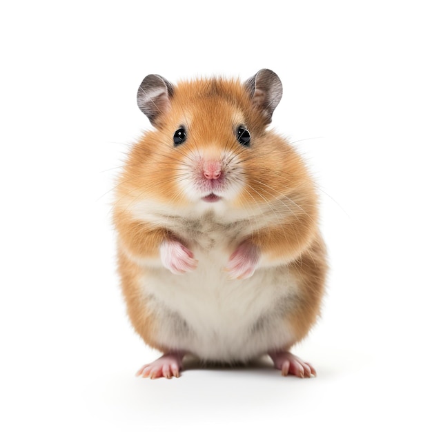 ein kleiner Hamster auf weißem Hintergrund