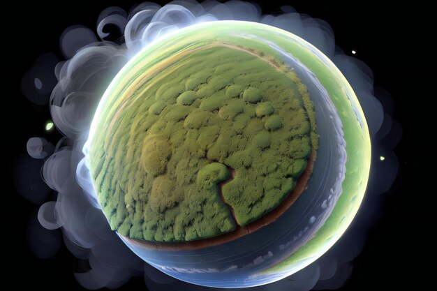 Foto ein kleiner planet mit einem baum darauf