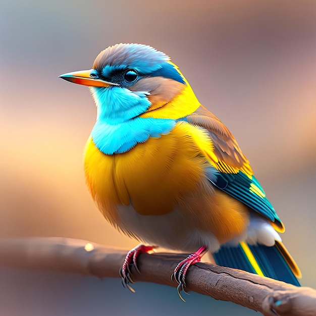 Ein kleiner Vogel sitzt am Strand Porträt eines jungen gemeinsamen Singvögels Intimporträt eines niedlichen L