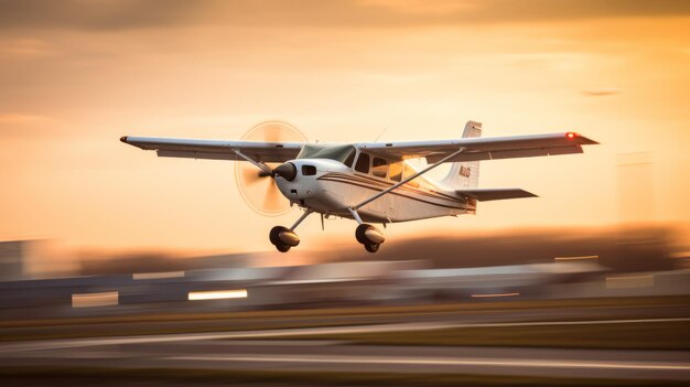 Foto ein kleines flugzeug fliegt über wolkenbedeckten hügeln