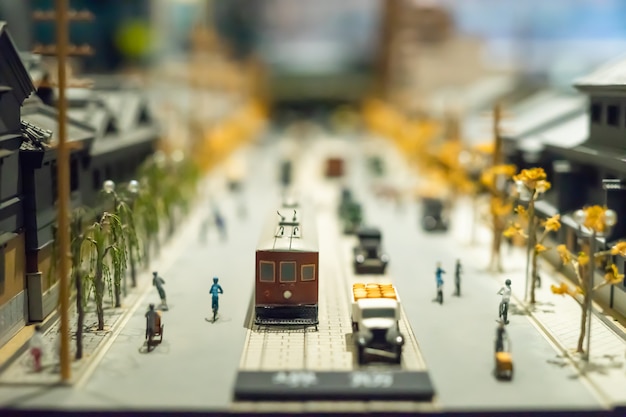 Ein kleines Modell der Architektur und des Transports Japans ist im Museum zu sehen