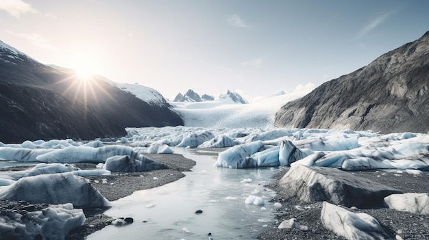 ein Klimawandel, der Gletscher schmelzen lässt