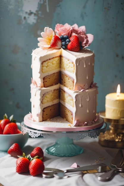 Ein köstlicher Kuchen, der zum Wasser in den Mund bringt