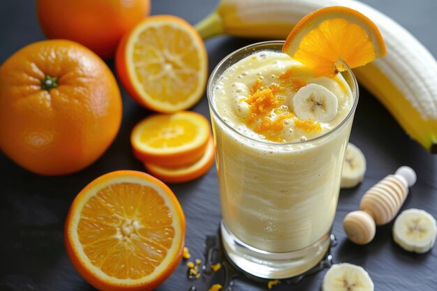 Foto ein köstlicher vanille-orange-smoothie