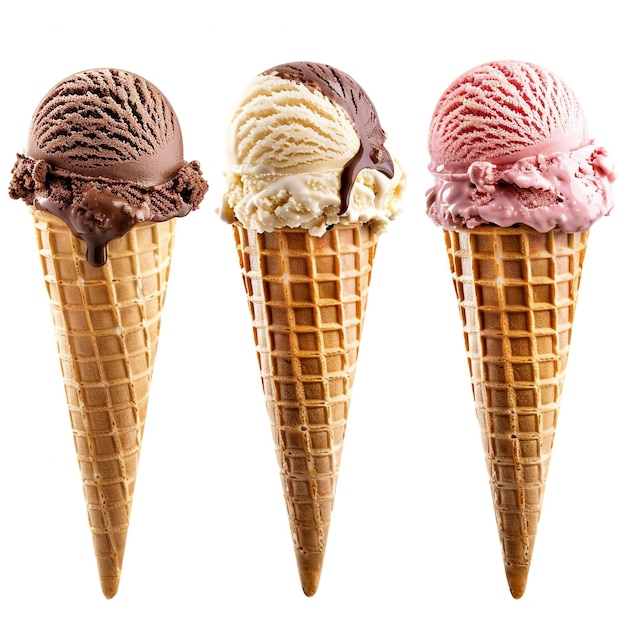 Ein köstliches Eis in einem Waffelkegel Schokoladen-Chip-Keks dekadent und lecker